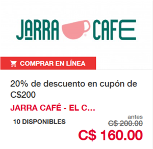 20% de descuento en Rest. Jarra Café