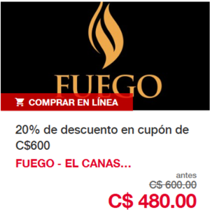 20% de descuento en Rest. Fuego