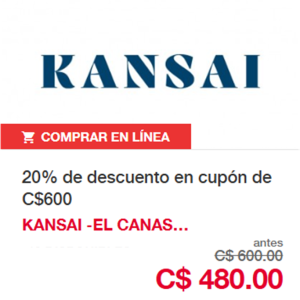 20% de descuento en Rest. Kansai